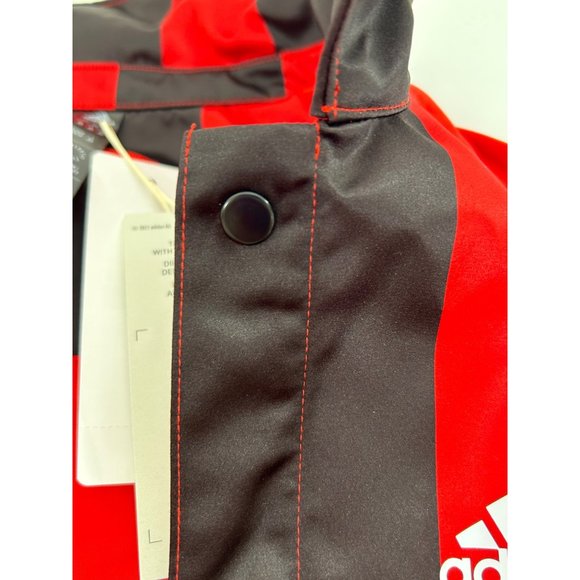 Adidas Men’s Satin Coaches Track Jacket XS Red Black Stripes HS3302 10/22 - Picture 14 of 16